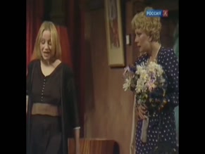 EVGENIYA DOBROVOLSKAYA in EVGENIYA DOBROVOLSKAYA WITHOUT BRA ON STAGE FROM ''MISHIN YUBILEY'' PLAY1994
