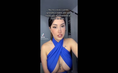 SELENEITOR in Seleneitor Showing Her Sexy Tits In Sexy Cross Front Dress On Tiktok