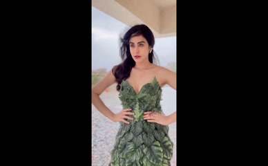 ADAH SHARMA in Adah Sharma Hot In Leaf Dress