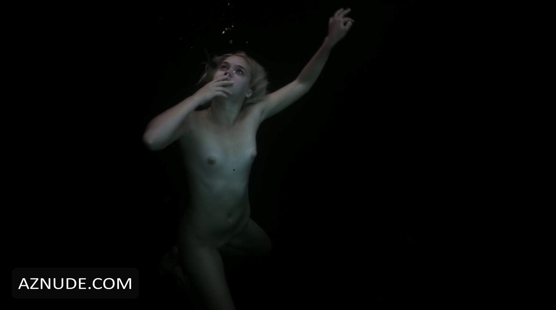 Naked woman drowning underwater